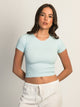 HARLOW HARLOW RIBBED SEAMLESS TEE - LIGHT BLUE - Boathouse