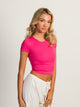 HARLOW HARLOW RIBBED SEAMLESS TEE - NEON PINK - Boathouse