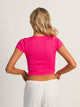 HARLOW HARLOW RIBBED SEAMLESS TEE - NEON PINK - Boathouse