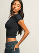 HARLOW HARLOW RIBBED SEAMLESS TEE - NAVY - Boathouse