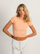HARLOW HARLOW RIBBED SEAMLESS TEE - PEACH - Boathouse