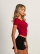 HARLOW HARLOW RIBBED SEAMLESS TEE - PORT - Boathouse