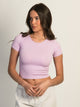HARLOW HARLOW RIBBED SEAMLESS TEE - PURPLE - Boathouse