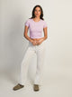 HARLOW HARLOW RIBBED SEAMLESS TEE - PURPLE - Boathouse