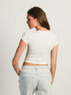 HARLOW RIBBED SEAMLESS TEE - WHITE