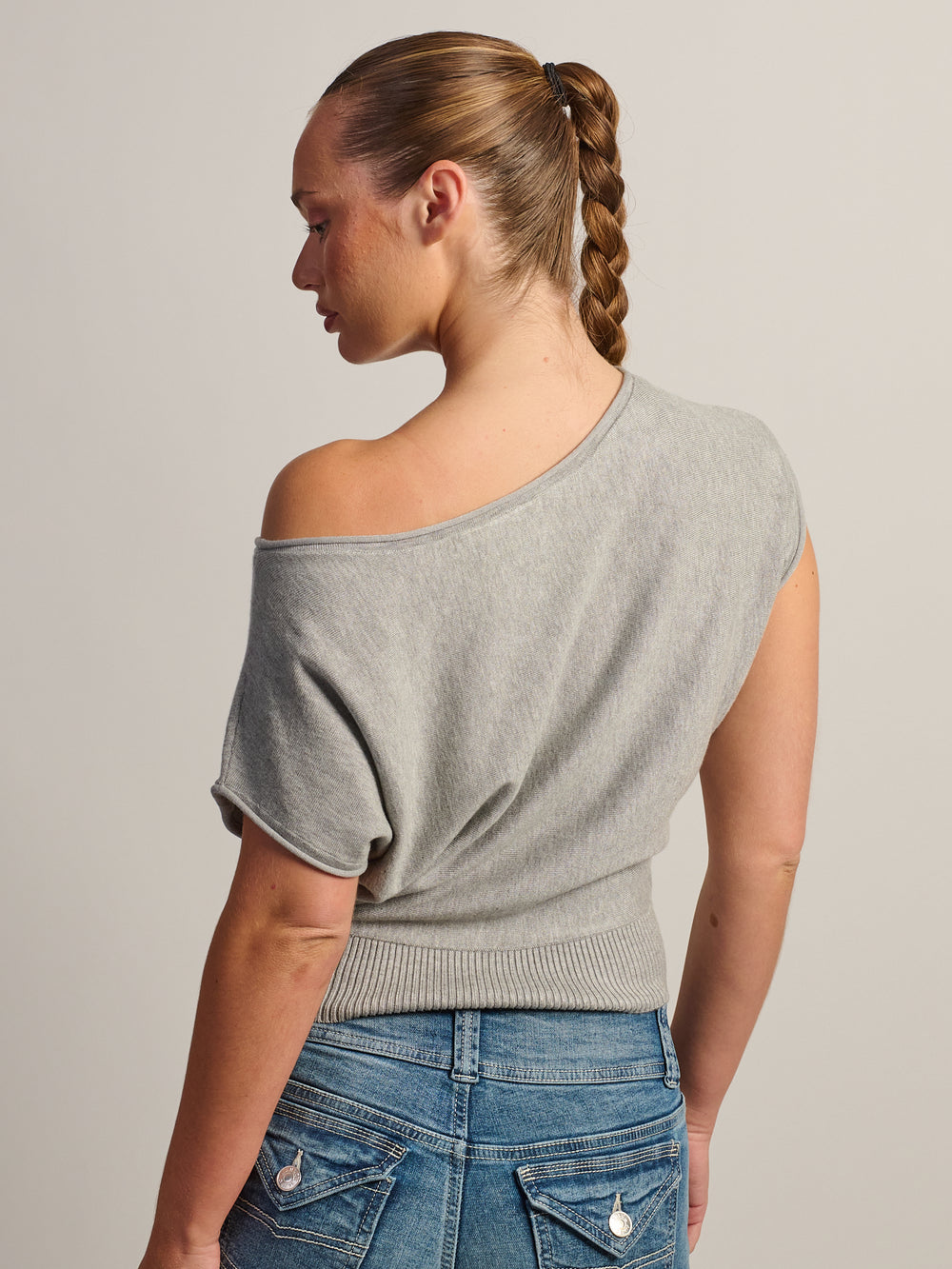 HARLOW SKYE SLOUCH TEE - HEATHER GREY