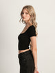 HARLOW HARLOW SQUARENECK SEAMLESS TEE - BLACK - CLEARANCE - Boathouse