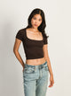 HARLOW HARLOW SQUARENECK SEAMLESS TEE - CHOCOLATE - CLEARANCE - Boathouse