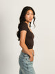 HARLOW HARLOW SQUARENECK SEAMLESS TEE - CHOCOLATE - CLEARANCE - Boathouse