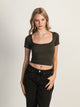 HARLOW HARLOW SQUARENECK SEAMLESS TEE - CHARCOAL - CLEARANCE - Boathouse