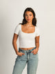 HARLOW HARLOW SQUARENECK SEAMLESS TEE - OFF WHITE - Boathouse