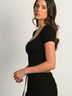 T-SHIRT COL CARRÉ HARLOW SEAMLESS - NOIR