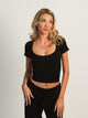T-SHIRT COL CARRÉ HARLOW SEAMLESS - NOIR