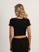 T-SHIRT COL CARRÉ HARLOW SEAMLESS - NOIR
