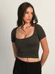HARLOW HARLOW SQUARENECK SEAMLESS TEE - CHARCOAL - Boathouse