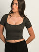 HARLOW HARLOW SQUARENECK SEAMLESS TEE - CHARCOAL - Boathouse