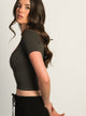 HARLOW HARLOW SQUARENECK SEAMLESS TEE - CHARCOAL - Boathouse