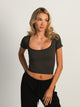 HARLOW HARLOW SQUARENECK SEAMLESS TEE - CHARCOAL - Boathouse