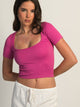 HARLOW HARLOW SQUARENECK SEAMLESS TEE - FUSCHIA - Boathouse