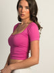 HARLOW HARLOW SQUARENECK SEAMLESS TEE - FUSCHIA - Boathouse