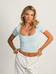 HARLOW HARLOW SQUARENECK SEAMLESS TEE - LIGHT BLUE - Boathouse