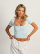 HARLOW HARLOW SQUARENECK SEAMLESS TEE - LIGHT BLUE - Boathouse