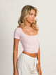 HARLOW HARLOW SQUARENECK SEAMLESS TEE - LIGHT PINK - Boathouse