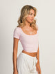 HARLOW HARLOW SQUARENECK SEAMLESS TEE - LIGHT PINK - Boathouse