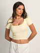 HARLOW HARLOW SQUARENECK SEAMLESS TEE - YELLOW - Boathouse