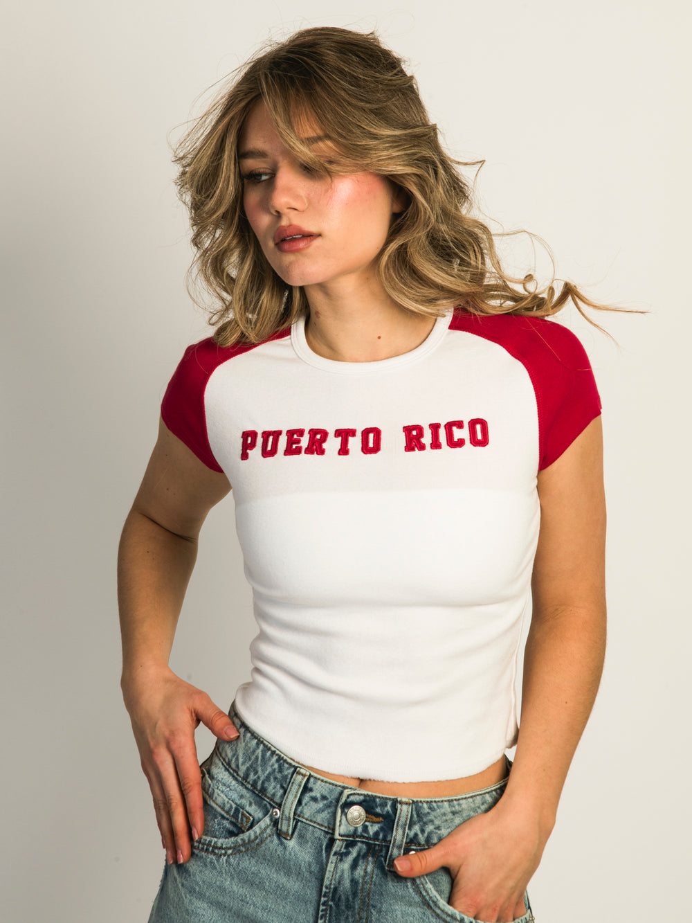 HARLOW MISSY APPLIQUE TEE - PUERTO RICO