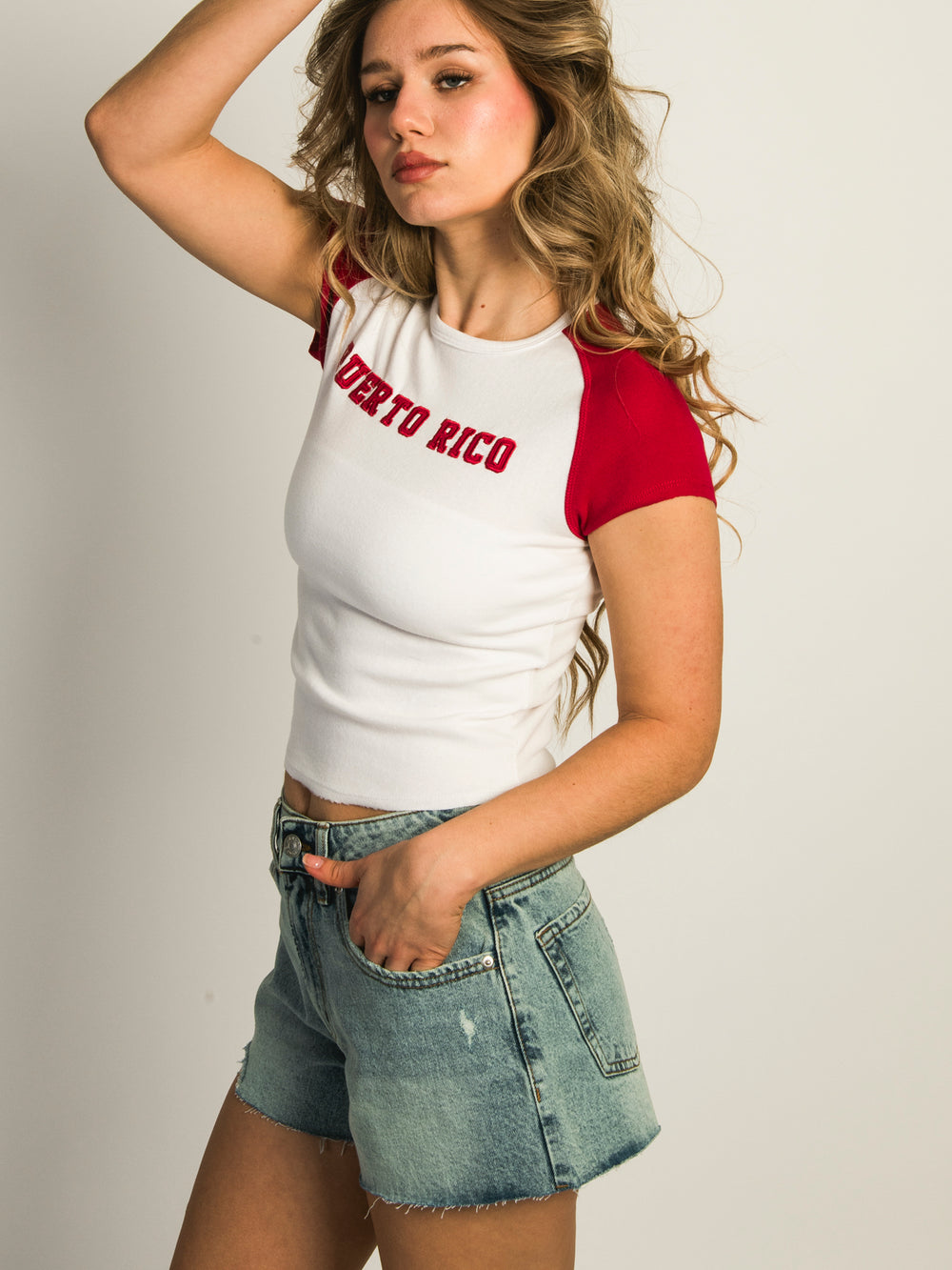 HARLOW MISSY APPLIQUE TEE - PUERTO RICO