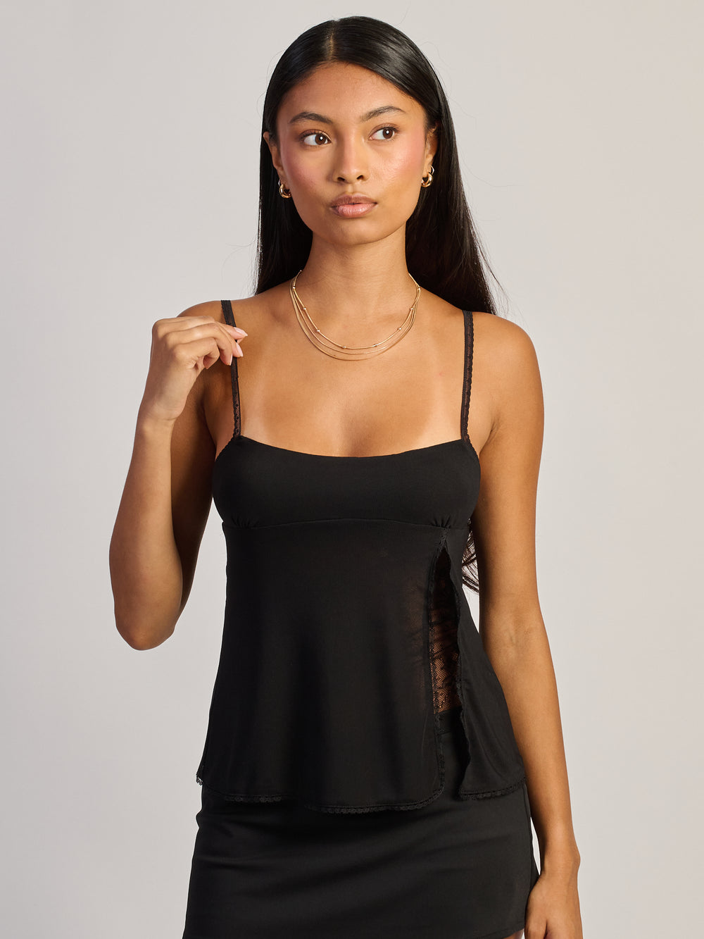 HARLOW PARTY KESTRA TANK TOP - BLACK