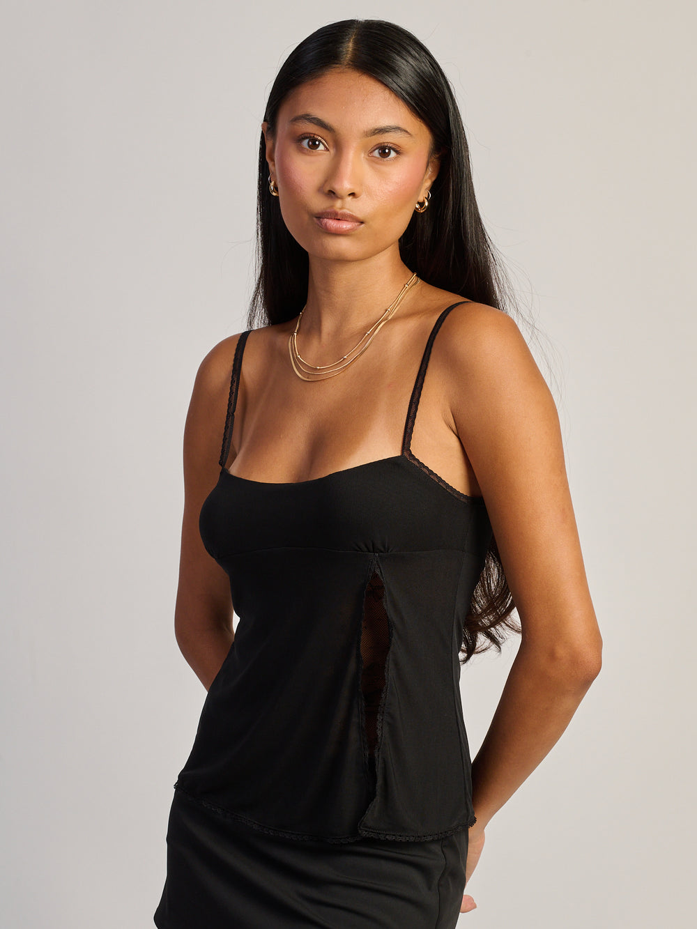 HARLOW PARTY KESTRA TANK TOP - BLACK