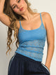 HARLOW HARLOW LACEY TANK TOP - E. BLUE - Boathouse