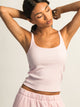 HARLOW HARLOW ESSENTIAL RIBBED TANK TOP - LIGHT PINK - Boathouse