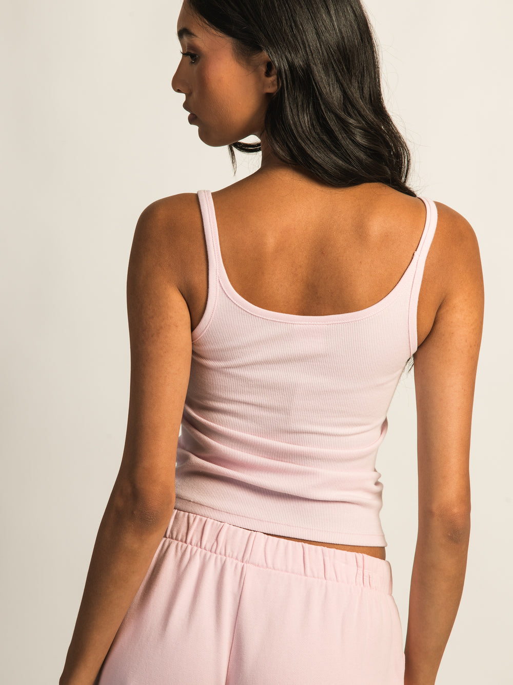 HARLOW ESSENTIAL RIBBED TANK TOP - LIGHT PINK