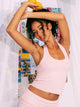 HARLOW HARLOW MELANI HALTER TOP - PINK/WHITE - Boathouse