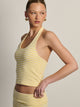 HARLOW HARLOW MELANI HALTER TOP - YELLOW/WHITE - Boathouse