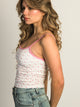 HARLOW HARLOW LOGAN DITSY TANK TOP - BUBBLEGUM - Boathouse
