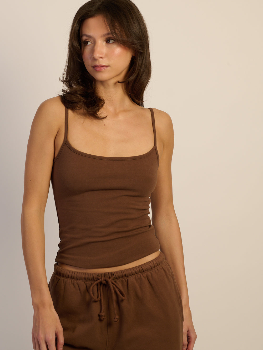 HARLOW GIA TANK TOP - CHOCOLATE
