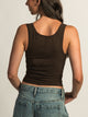 HARLOW HARLOW ESSENTIAL LUXE TANK TOP - CHOCOLATE - Boathouse