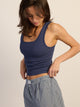 HARLOW ESSENTIAL SQUARENECK TANK - INDIGO