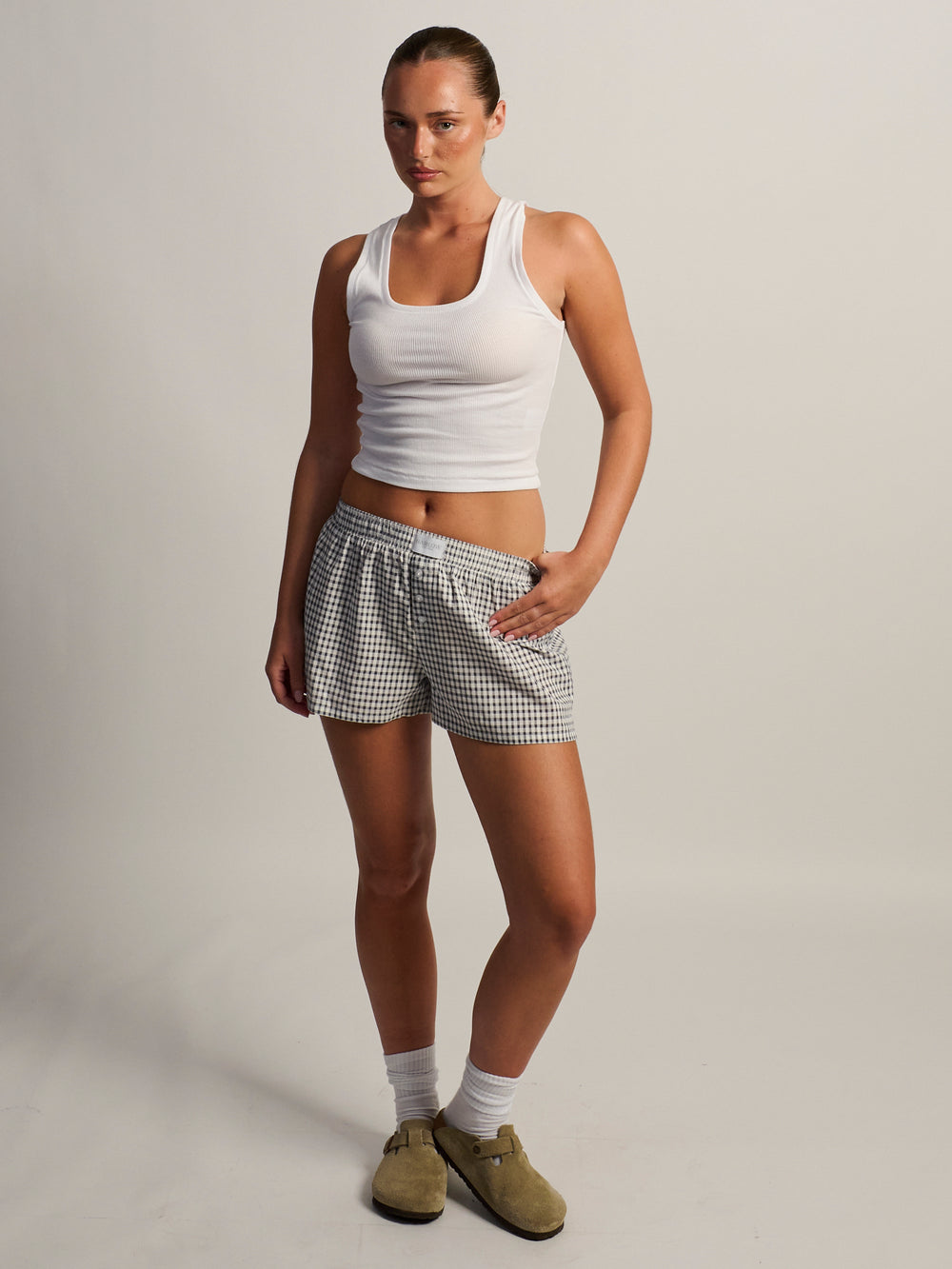 HARLOW ESSENTIAL SQUARENECK TANK - WHITE