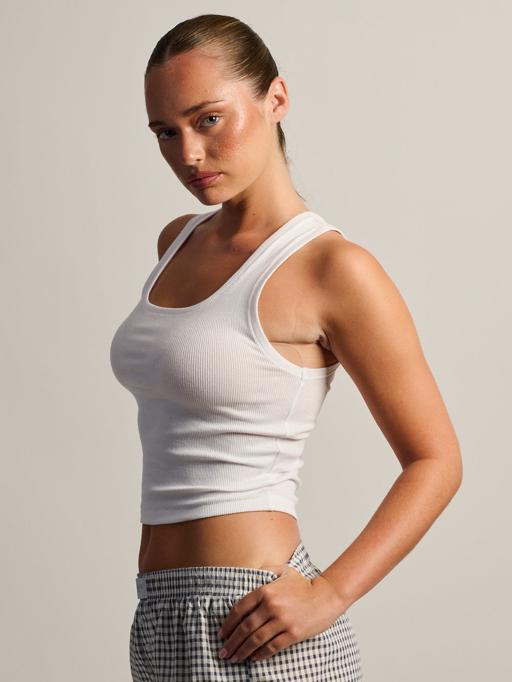 HARLOW ESSENTIAL SQUARENECK TANK - WHITE