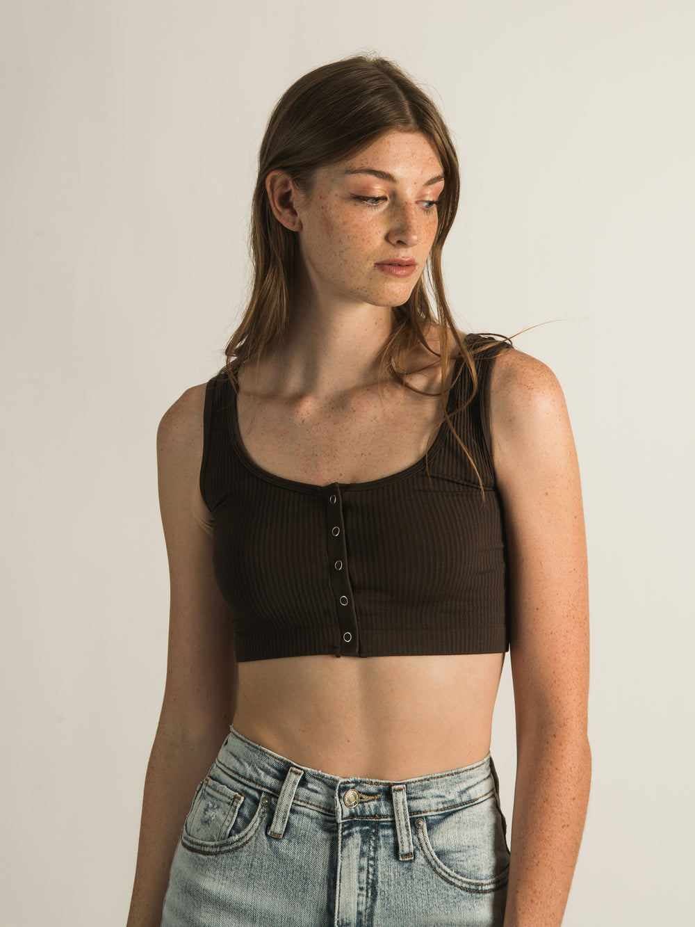 HARLOW RIB SNAP BRALETTE - CLEARANCE