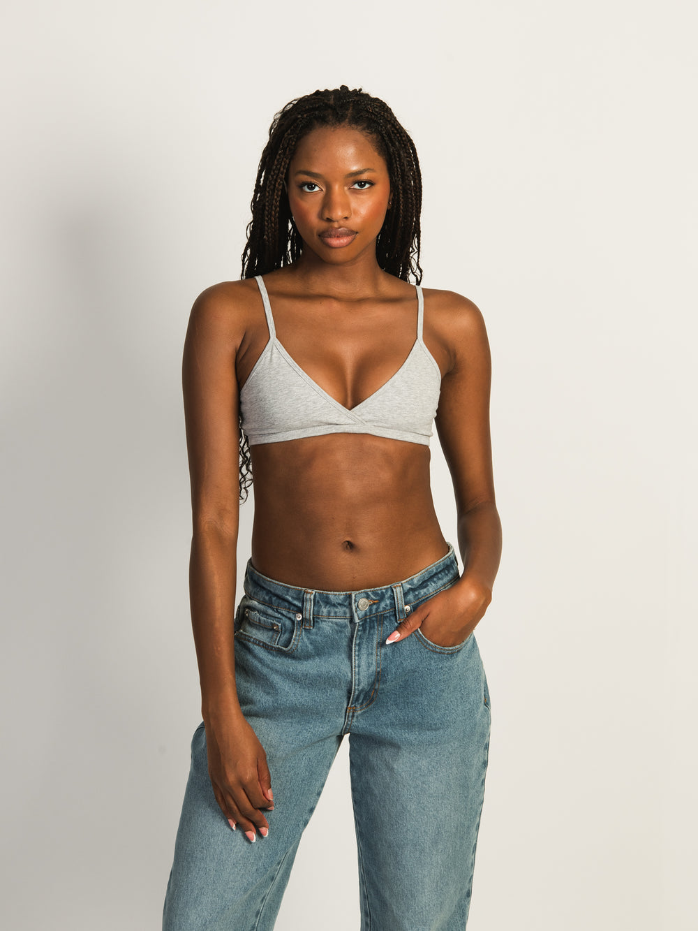 BRALETTE HARLOW CLASSIC MELANGE TRIANGLE - GRIS CENDRE