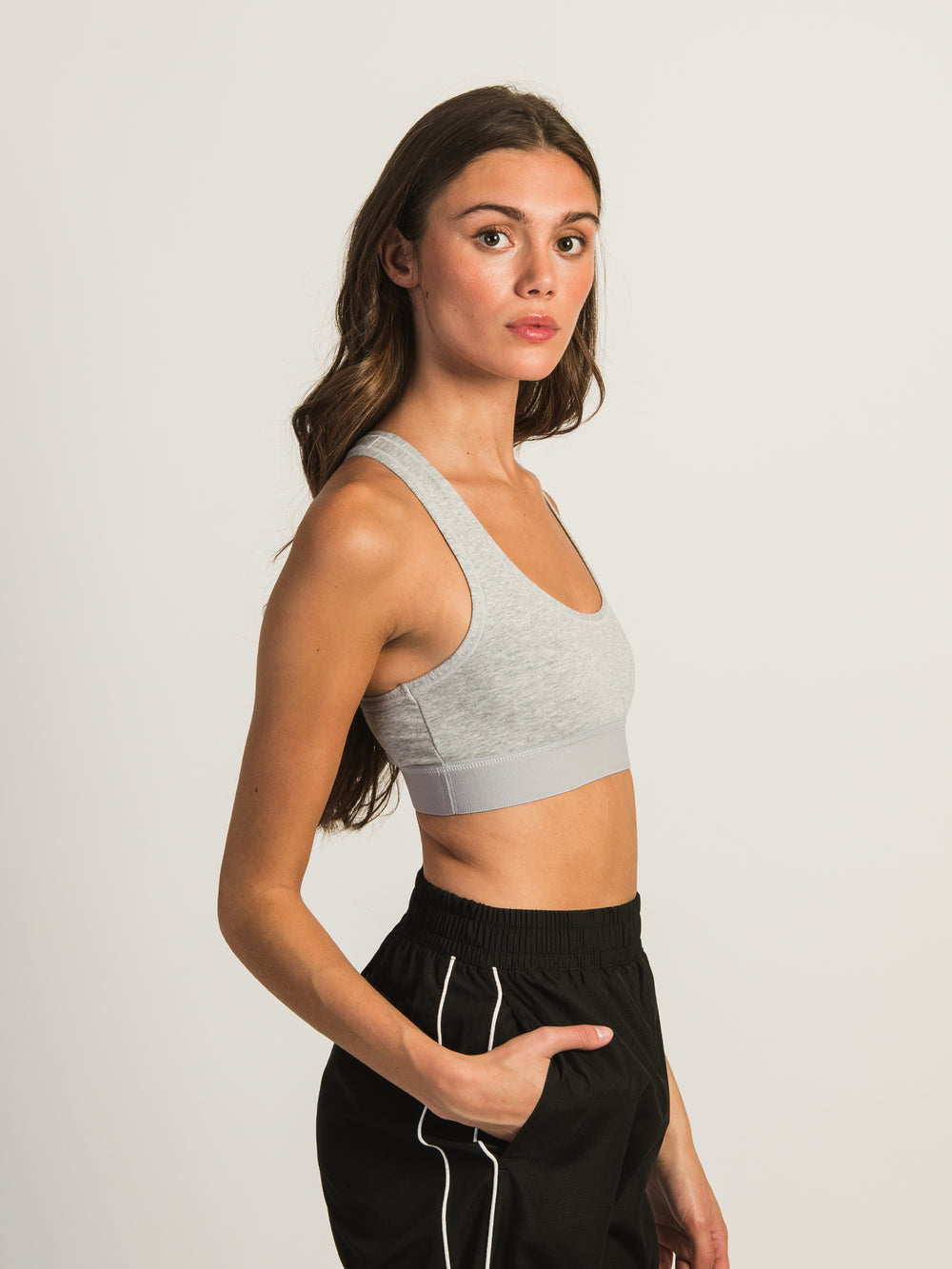 BRALETTE HARLOW RACERBACK MELANGE – GRIS CHINÉ