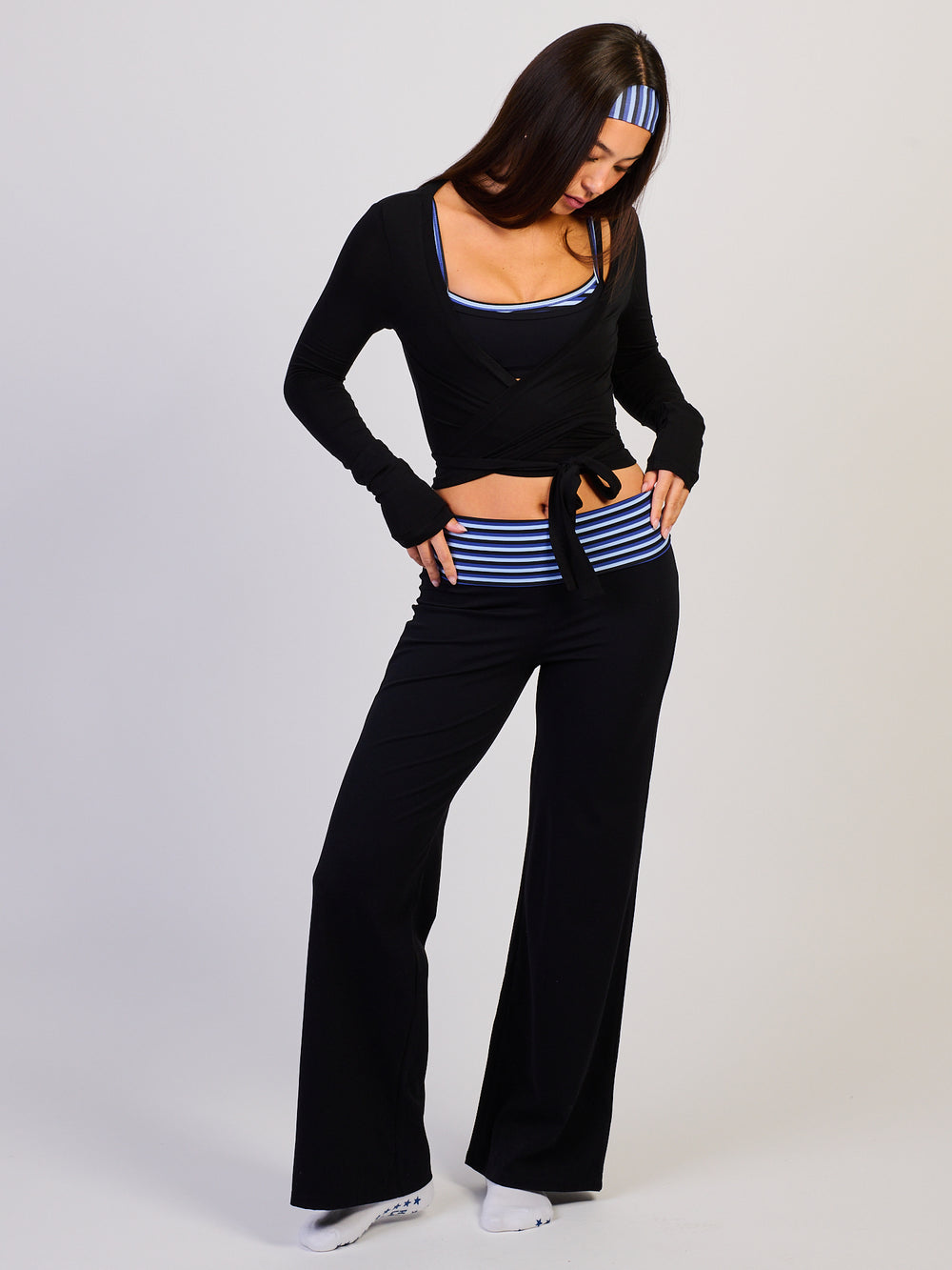 HAUT SCULPT À FERMETURE ENVELOPPANTE HARLOW - NOIR