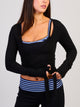 HARLOW SCULPT WRAP TOP - BLACK