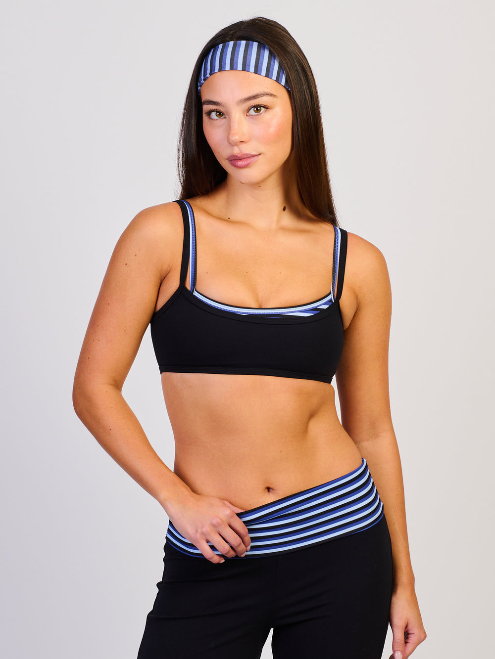 HARLOW SCULPT LAYERED BRA - BLACK